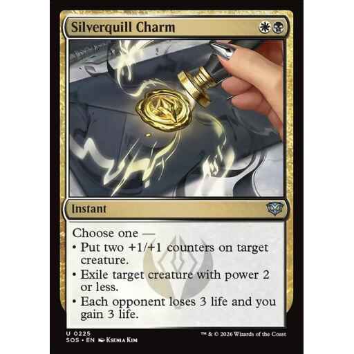 Secrets of Strixhaven - 225 - Silverquill Charm - Uncommon - WB - Non-foil (Front)