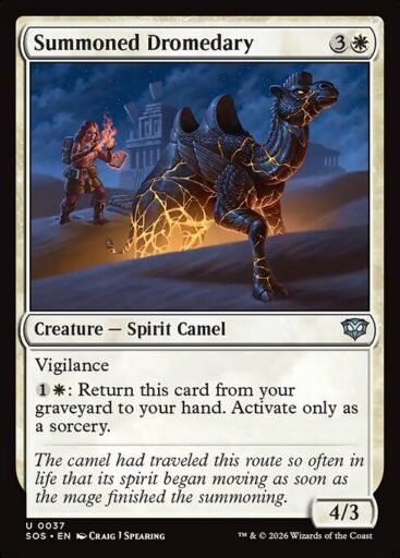 Secrets of Strixhaven - 37 - Summoned Dromedary - Uncommon - W - Foil (Front)