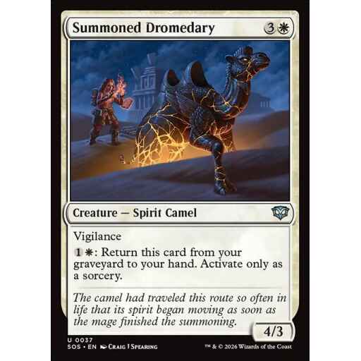 Secrets of Strixhaven - 37 - Summoned Dromedary - Uncommon - W - Non-foil (Front)