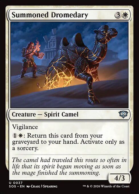 Secrets of Strixhaven - 37 - Summoned Dromedary - Uncommon - W - Non-foil (Front)