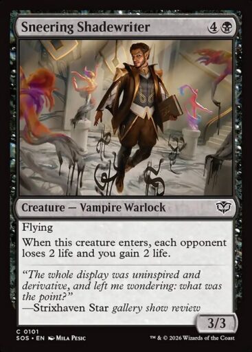 Secrets of Strixhaven - 101 - Sneering Shadewriter - Common - B - Non-foil (Front)