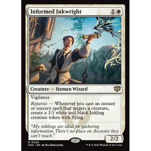Secrets of Strixhaven - 20 - Informed Inkwright - Rare - W - Non-foil (Front)