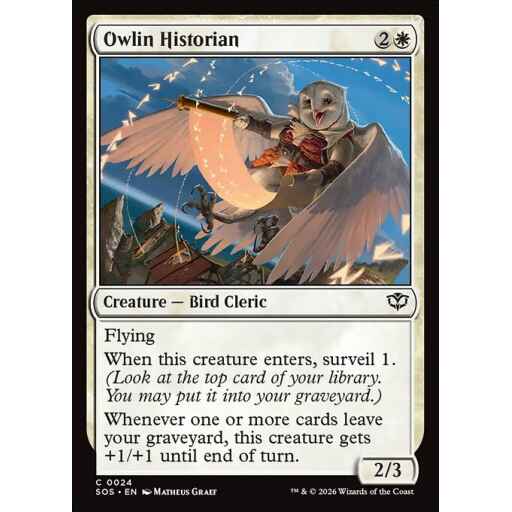 Secrets of Strixhaven - 24 - Owlin Historian - Common - W - Foil (Front)