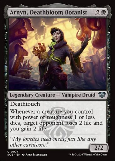 Secrets of Strixhaven - 74 - Arnyn, Deathbloom Botanist - Uncommon - B - Foil (Front)