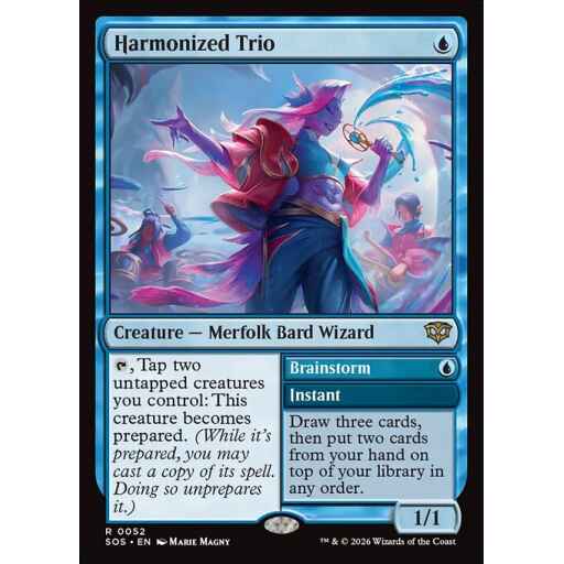 Secrets of Strixhaven - 52 - Harmonized Trio // Brainstorm - Rare - U - Non-foil (Front)