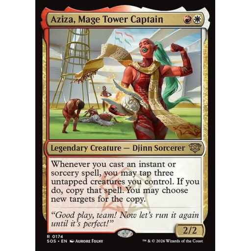 Secrets of Strixhaven - 174 - Aziza, Mage Tower Captain - Rare - WR - Non-foil (Front)