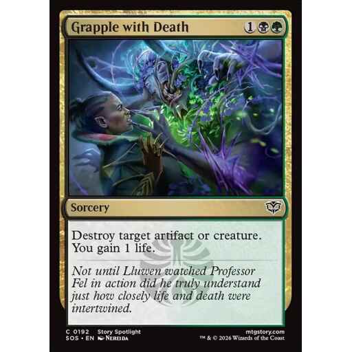 Secrets of Strixhaven - 192 - Grapple with Death - Common - BG - Foil (Front)