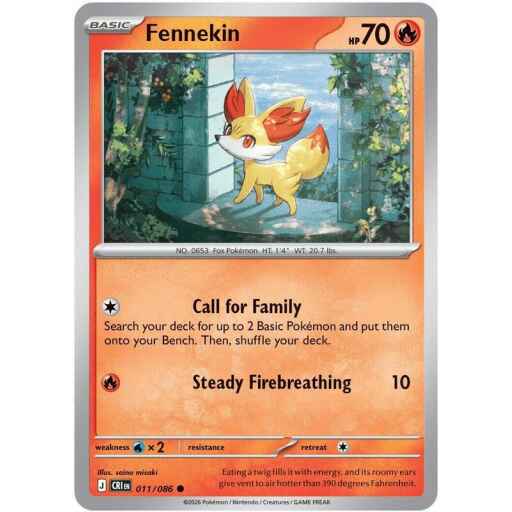 Chaos Rising - 011/086 - Fennekin - Reverse Holo