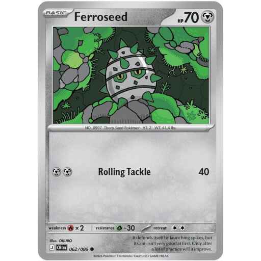 Chaos Rising - 062/086 - Ferroseed - Reverse Holo
