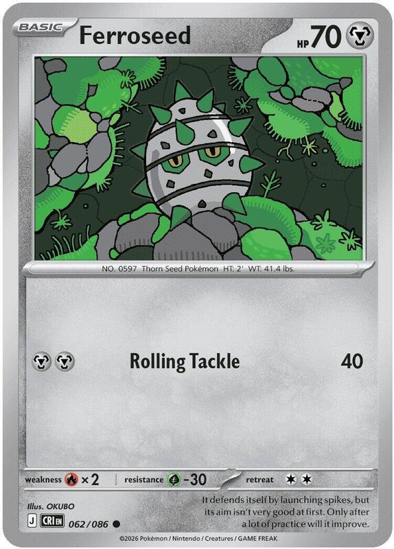 Chaos Rising - 062/086 - Ferroseed - Reverse Holo