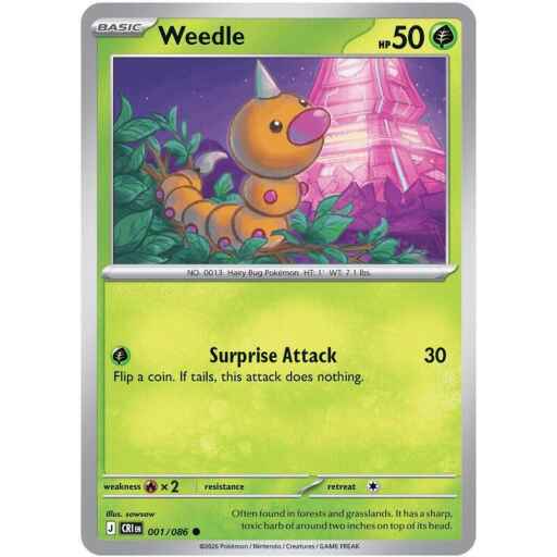Chaos Rising - 001/086 - Weedle - Reverse Holo
