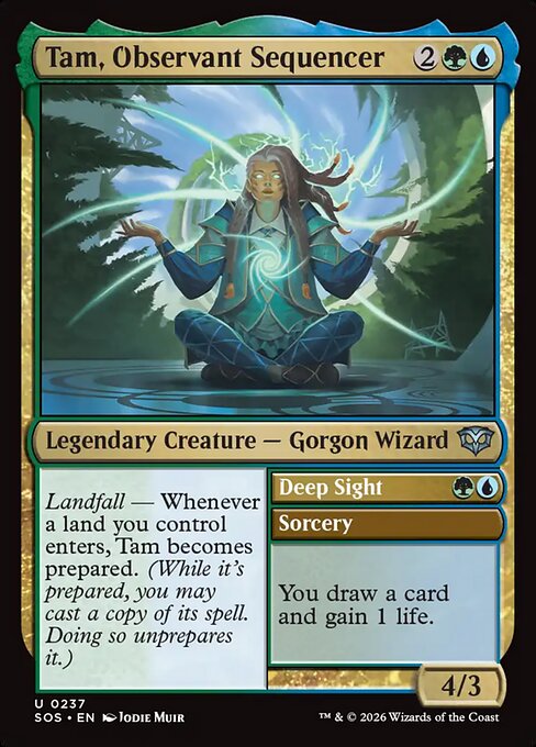 Secrets of Strixhaven - 237 - Tam, Observant Sequencer // Deep Sight - Uncommon - UG - Foil (Front)