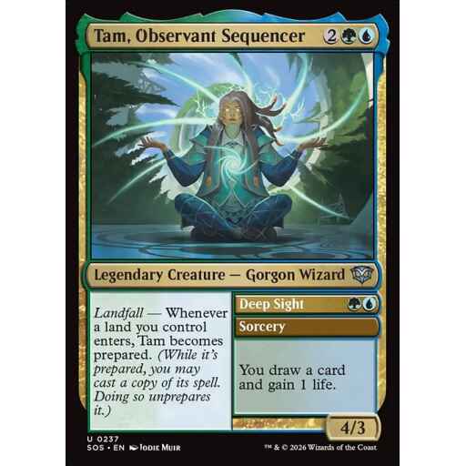 Secrets of Strixhaven - 237 - Tam, Observant Sequencer // Deep Sight - Uncommon - UG - Non-foil (Front)