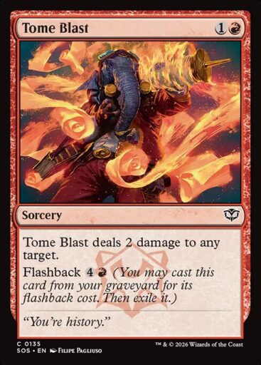 Secrets of Strixhaven - 135 - Tome Blast - Common - R - Foil (Front)