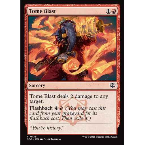 Secrets of Strixhaven - 135 - Tome Blast - Common - R - Non-foil (Front)