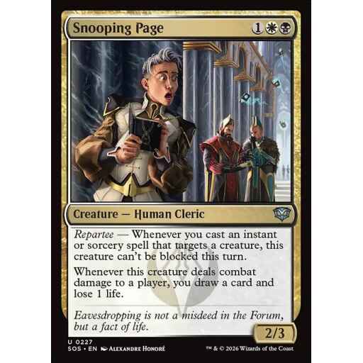 Secrets of Strixhaven - 227 - Snooping Page - Uncommon - WB - Non-foil (Front)