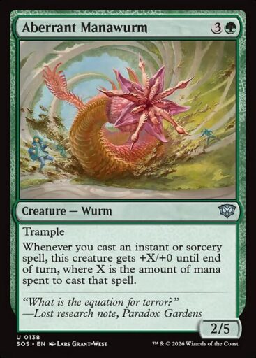 Secrets of Strixhaven - 138 - Aberrant Manawurm - Uncommon - G - Non-foil (Front)