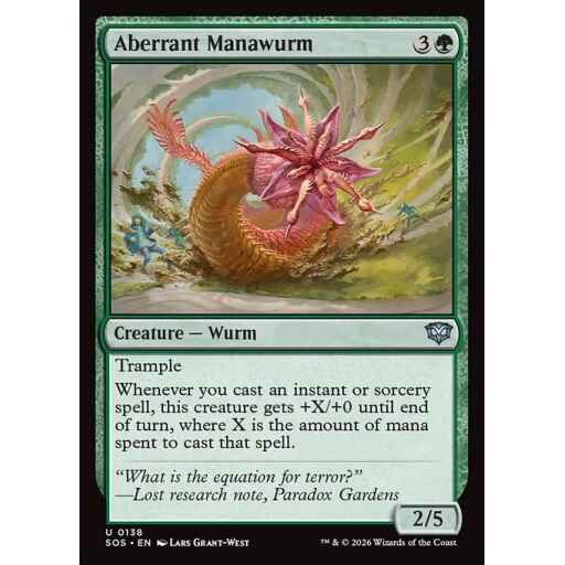 Secrets of Strixhaven - 138 - Aberrant Manawurm - Uncommon - G - Non-foil (Front)