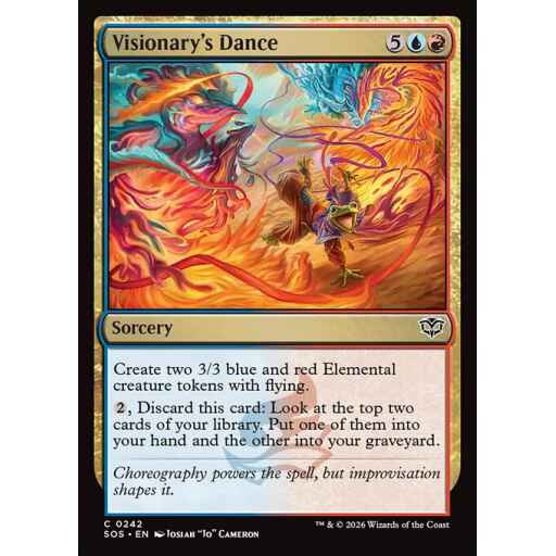 Secrets of Strixhaven - 242 - Visionary's Dance - Common - UR - Foil (Front)