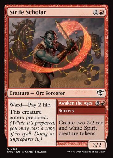 Secrets of Strixhaven - 131 - Strife Scholar // Awaken the Ages - Common - R - Foil (Front)