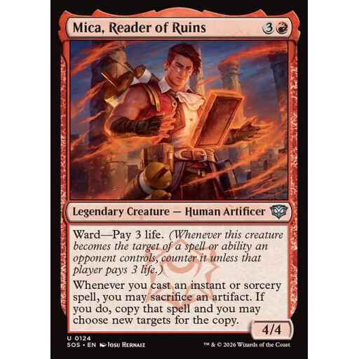 Secrets of Strixhaven - 124 - Mica, Reader of Ruins - Uncommon - R - Non-foil (Front)
