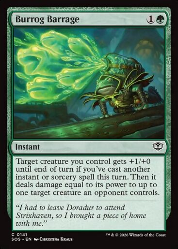 Secrets of Strixhaven - 141 - Burrog Barrage - Common - G - Foil (Front)