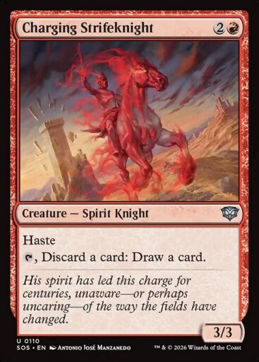Secrets of Strixhaven - 110 - Charging Strifeknight - Uncommon - R - Non-foil (Front)