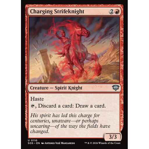 Secrets of Strixhaven - 110 - Charging Strifeknight - Uncommon - R - Non-foil (Front)