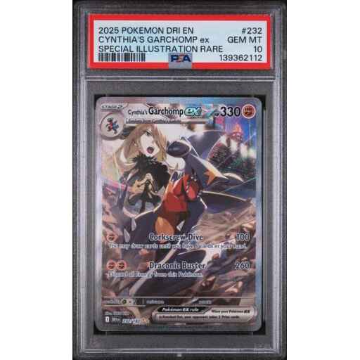 PSA 10 Gem Mint - 2025 Pokemon Destined Rivals Cynthia's Garchomp ex #232