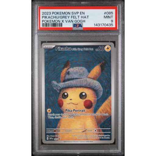 PSA 9 Mint - 2023 Pokemon Black Star Promo Pikachu with Grey Felt Hat #85