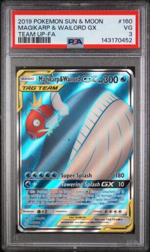 PSA 3 Very Good - 2019 Pokemon Team Up Magikarp & Wailord GX #160
