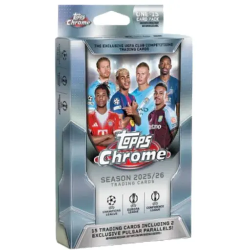 Topps Chrome UEFA Club Competitions Hanger Box 2025/26