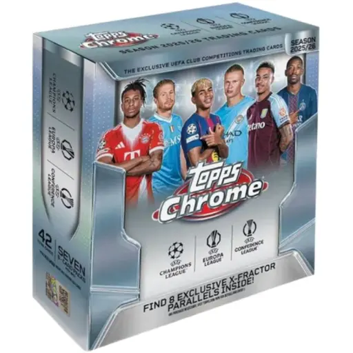 Topps Chrome UEFA Club Competitions Mega Box 2025/26