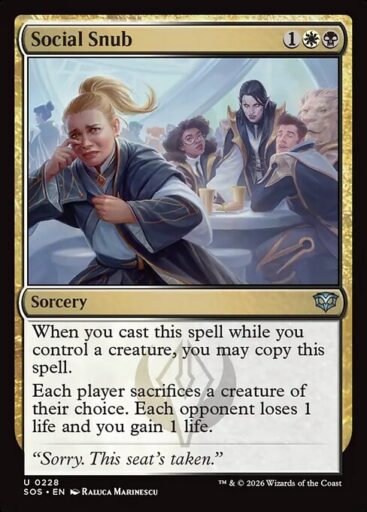 Secrets of Strixhaven - 228 - Social Snub - Uncommon - WB - Non-foil (Front)