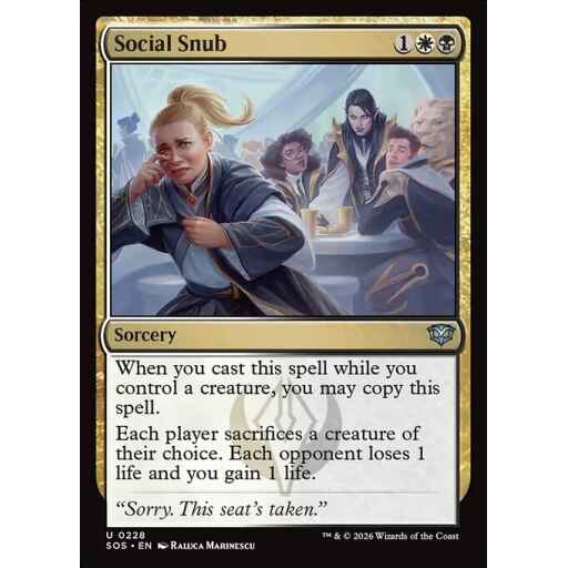 Secrets of Strixhaven - 228 - Social Snub - Uncommon - WB - Non-foil (Front)