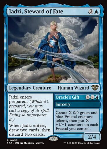 Secrets of Strixhaven - 55 - Jadzi, Steward of Fate // Oracle's Gift - Rare - U - Non-foil (Front)