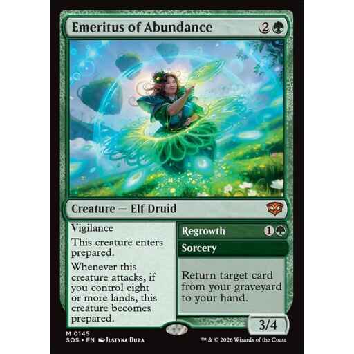 Secrets of Strixhaven - 145 - Emeritus of Abundance // Regrowth - Mythic - G - Non-foil (Front)