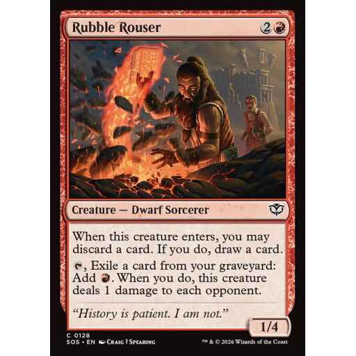Secrets of Strixhaven - 128 - Rubble Rouser - Common - R - Foil (Front)