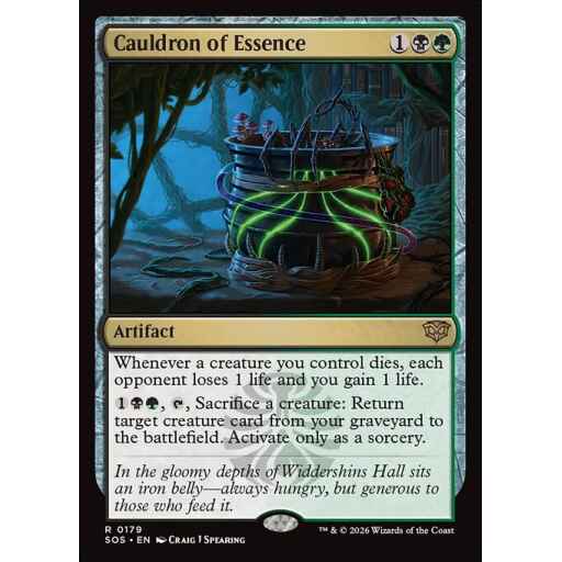 Secrets of Strixhaven - 179 - Cauldron of Essence - Rare - BG - Non-foil (Front)