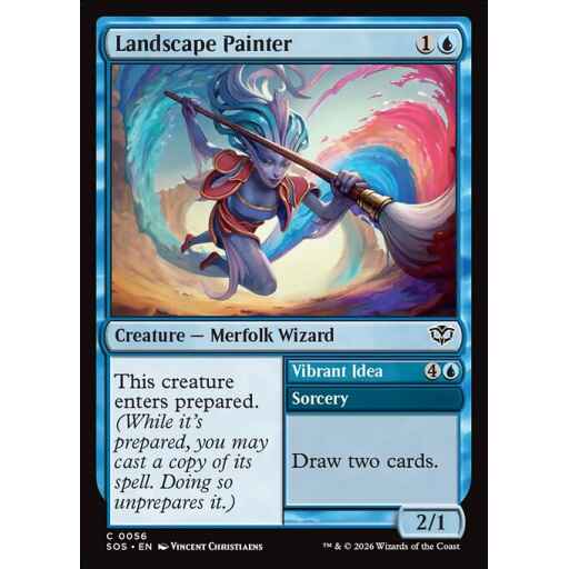 Secrets of Strixhaven - 56 - Landscape Painter // Vibrant Idea - Common - U - Non-foil (Front)