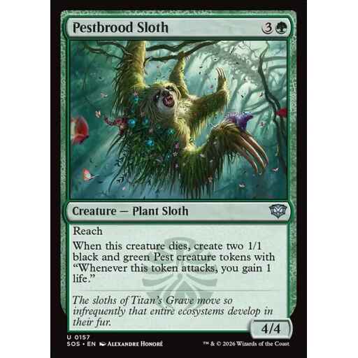 Secrets of Strixhaven - 157 - Pestbrood Sloth - Uncommon - G - Non-foil (Front)