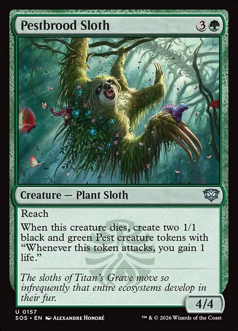 Secrets of Strixhaven - 157 - Pestbrood Sloth - Uncommon - G - Non-foil (Front)