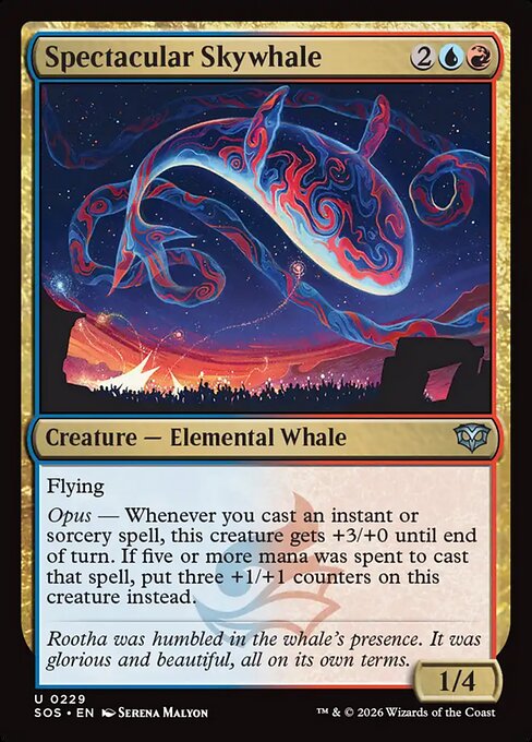 Secrets of Strixhaven - 229 - Spectacular Skywhale - Uncommon - UR - Foil (Front)