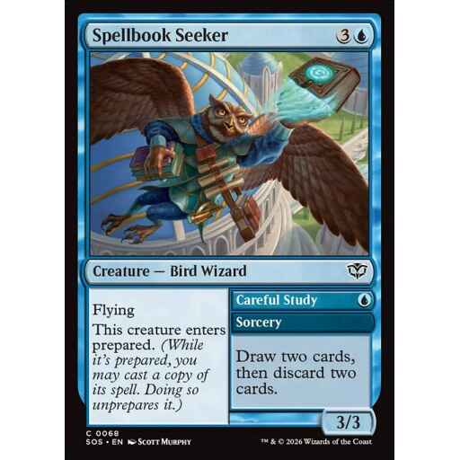 Secrets of Strixhaven - 68 - Spellbook Seeker // Careful Study - Common - U - Foil (Front)