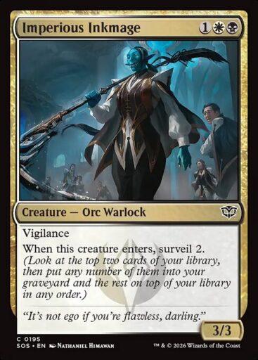 Secrets of Strixhaven - 195 - Imperious Inkmage - Common - WB - Foil (Front)