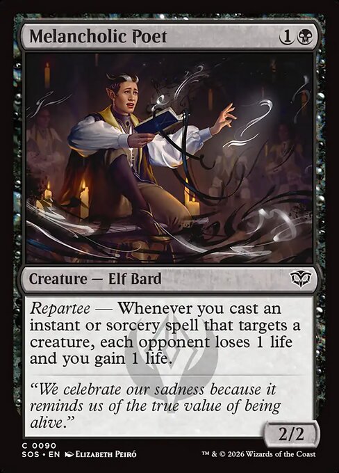 Secrets of Strixhaven - 90 - Melancholic Poet - Common - B - Non-foil (Front)