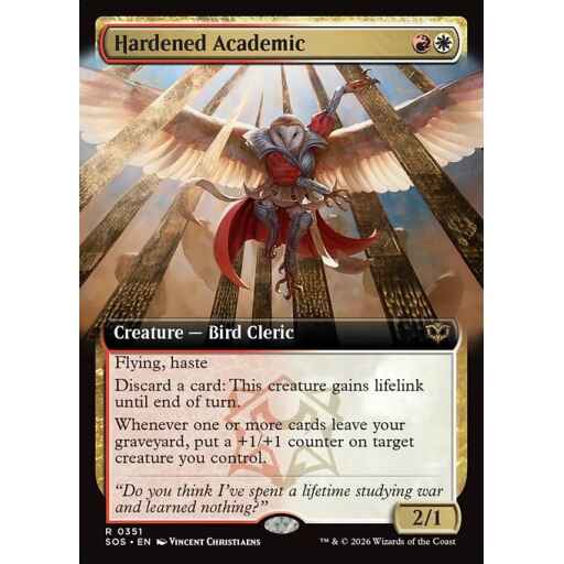 Secrets of Strixhaven - 351 - Hardened Academic - Rare - WR - Non-foil (Front)