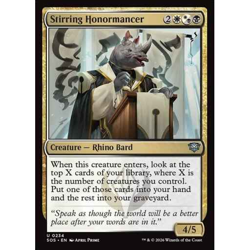 Secrets of Strixhaven - 234 - Stirring Honormancer - Uncommon - WB - Foil (Front)