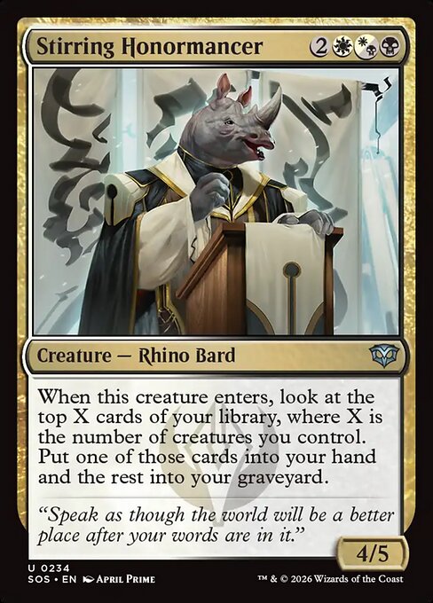 Secrets of Strixhaven - 234 - Stirring Honormancer - Uncommon - WB - Non-foil (Front)