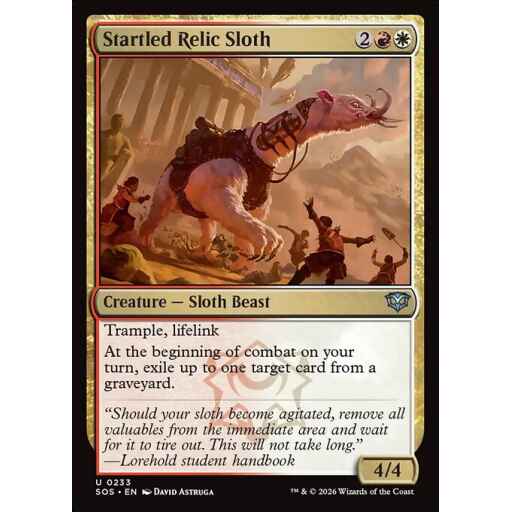 Secrets of Strixhaven - 233 - Startled Relic Sloth - Uncommon - WR - Non-foil (Front)